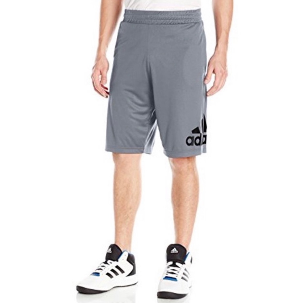 Adidas Men’s Grey Logo Workout Shorts
